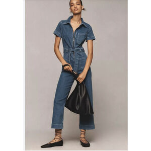 Anthropologie Maeve Colette Blue Denim Jumpsuit